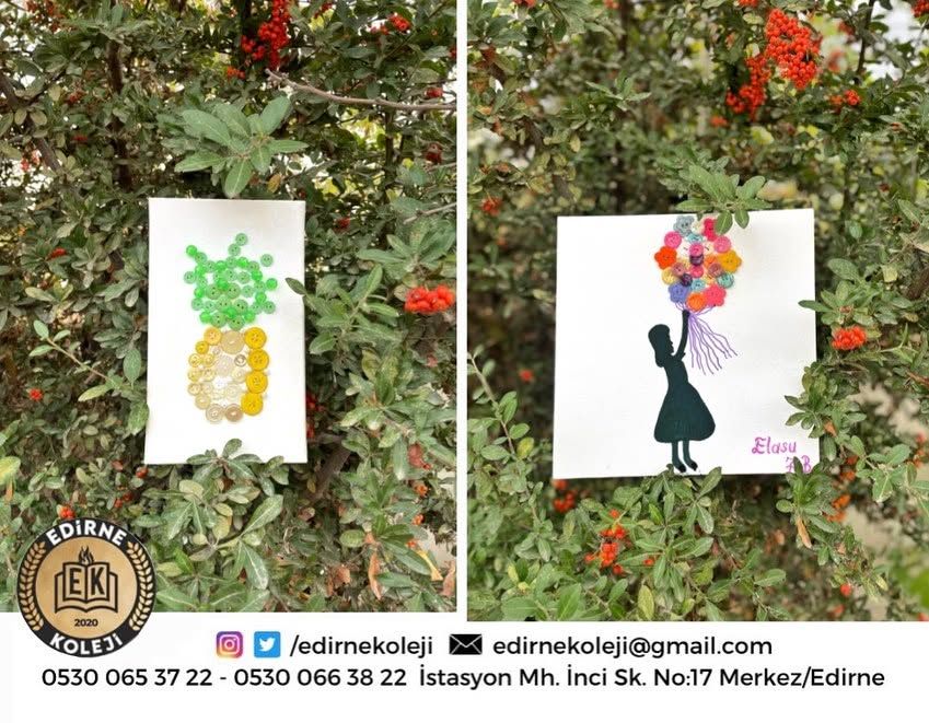 Düğme ile yapılan sanat çalışması